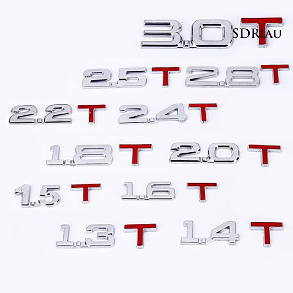 Miếng dán kim loại 3D trang trí ô tô 1.6 1.8 2.0 3.0 T nhiều mẫu tùy chọn