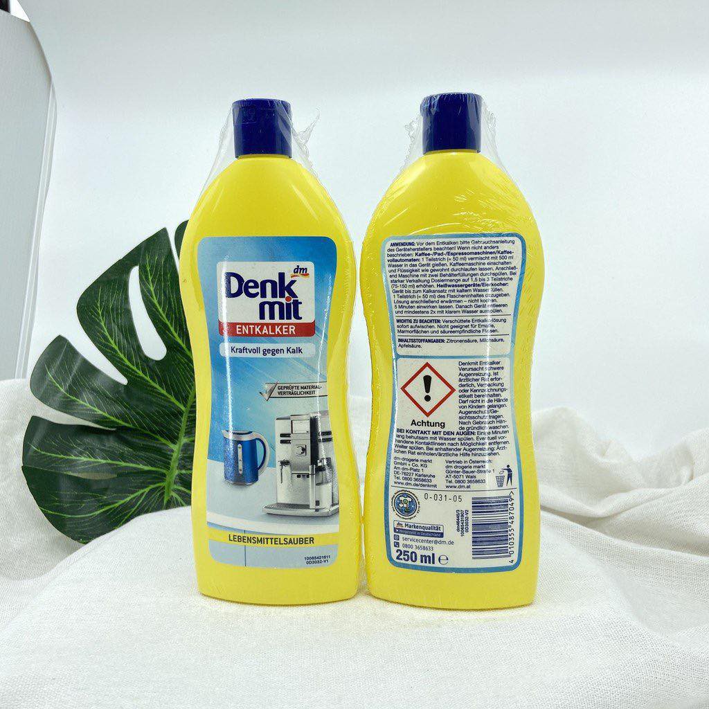 Dung Dịch Tẩy Cặn Nước Denkmit Khử Cặn Canxi, Vôi Trong Ấm Siêu Tốc, Bình Nước Nhập Đức Chính Hãng
