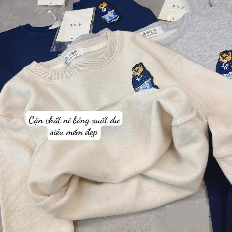 Áo nỉ cho bé áo sweater cổ tròn 3 màu basic áo nỉ bông dày dặn giữ nhiệt cực tốt unisex jimado