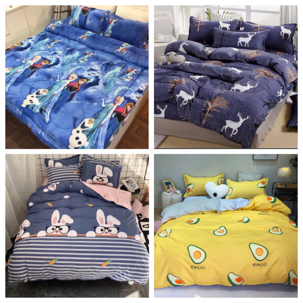 Vỏ chăn lồng được ruột bông chất liệu cotton poly 1m9x2m1 nhiều hoạ tiết cho gia đình Mẫu DOREMON ĐÁNH ĐÀN