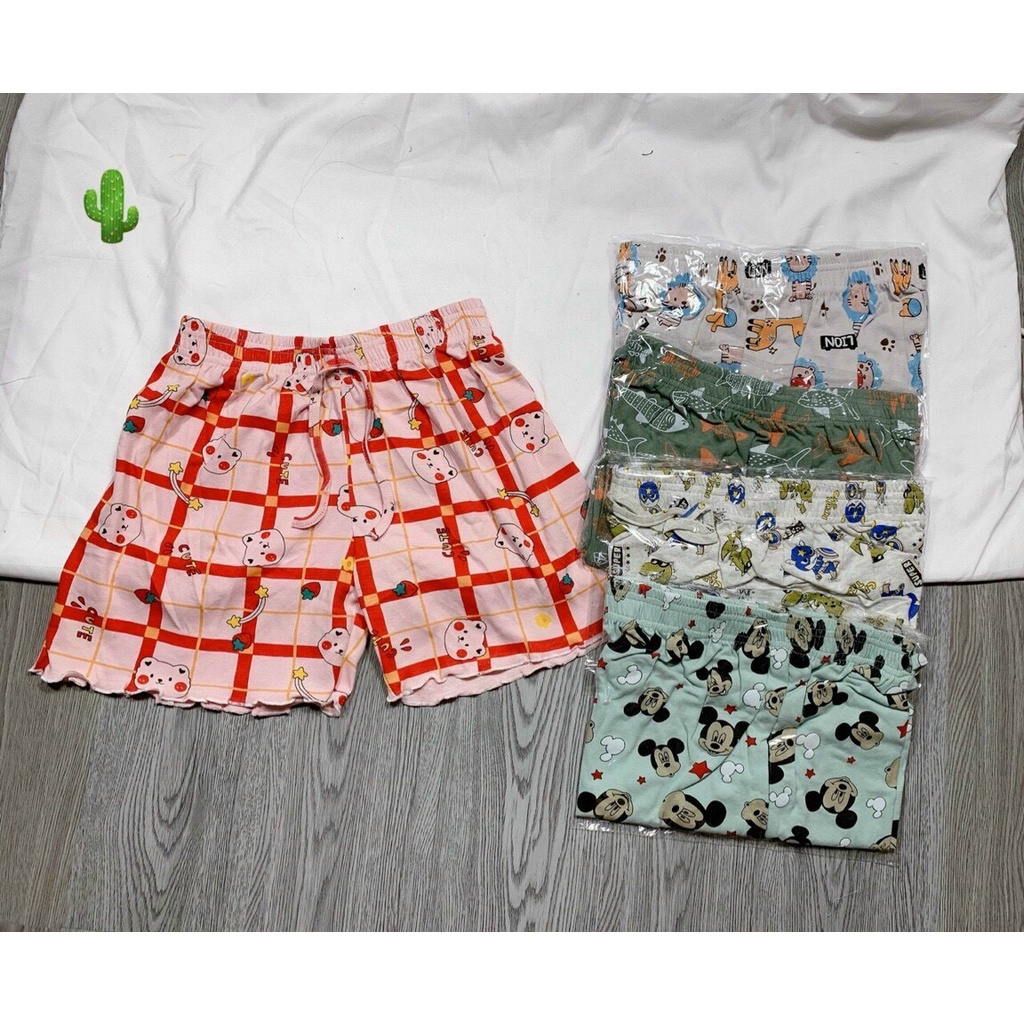 quần cotton hoạt hình short thun đùi pc
