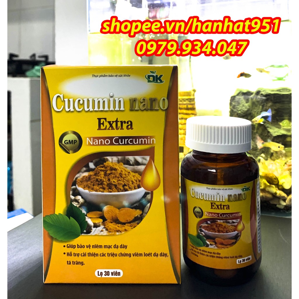 Viên Uống CUCUMIN NANO EXTRA chứa Curcumin nano hỗ trợ chữa viêm loét dạ dày - Hộp 30 Viên