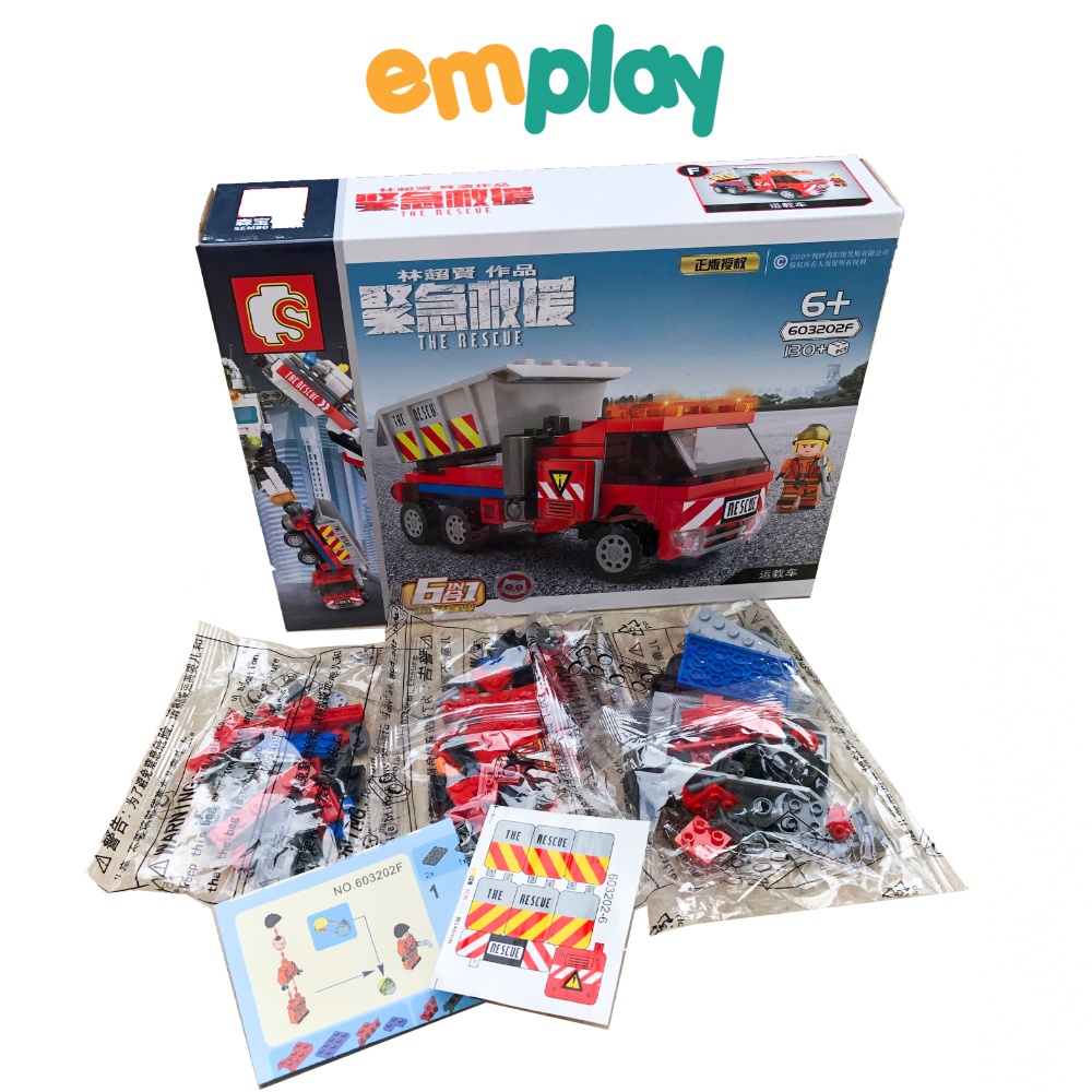 Đồ chơi xếp hình lắp ráp lego mô hình phương tiện giao thông cho bé Emplay chắc khỏe cao cấp an toàn cho trẻ
