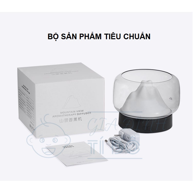 Máy Xông Tinh Dầu Sử Dụng Công Nghệ Siêu Âm Có Phun Sương Tạo Ẩm Hình Núi Tuyểt Dung Tích 400ml