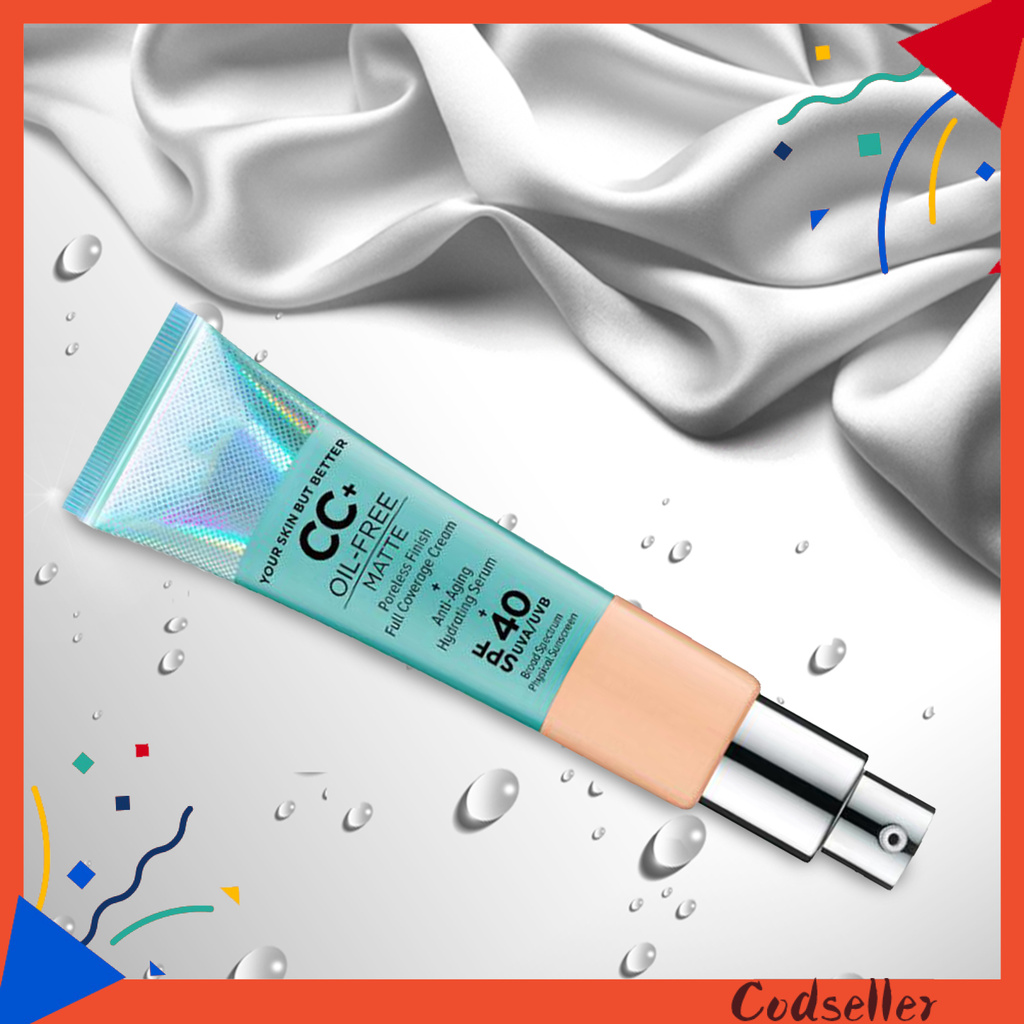 CODseller Moisturizing Brightening Concealer CC Cream Facial Liquid Foundation Cosmetic