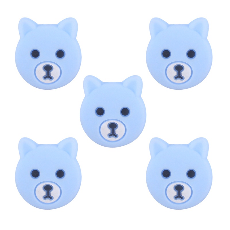 Set 5 Dây Đeo Núm Vú Giả Bằng Silicon Hình Gấu Hoạt Hình DIY Cho Bé Sơ Sinh