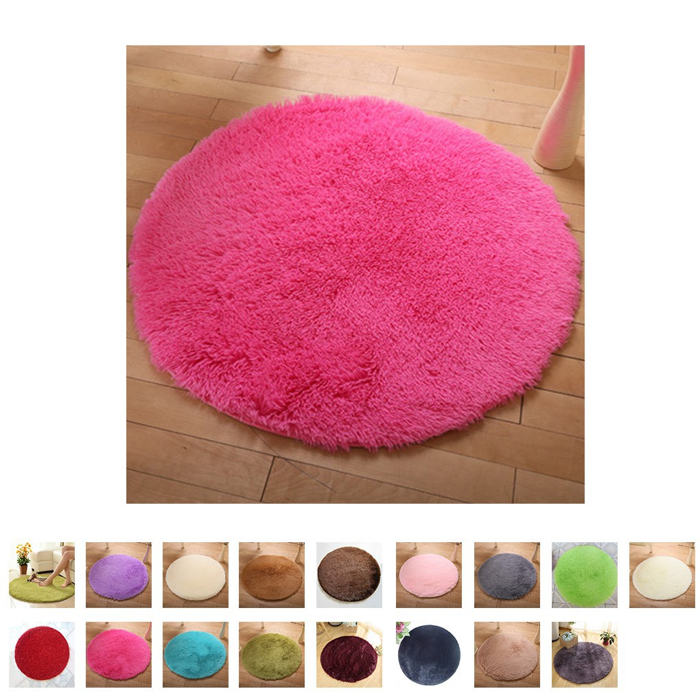 Thảm lông lót sàn hình tròn