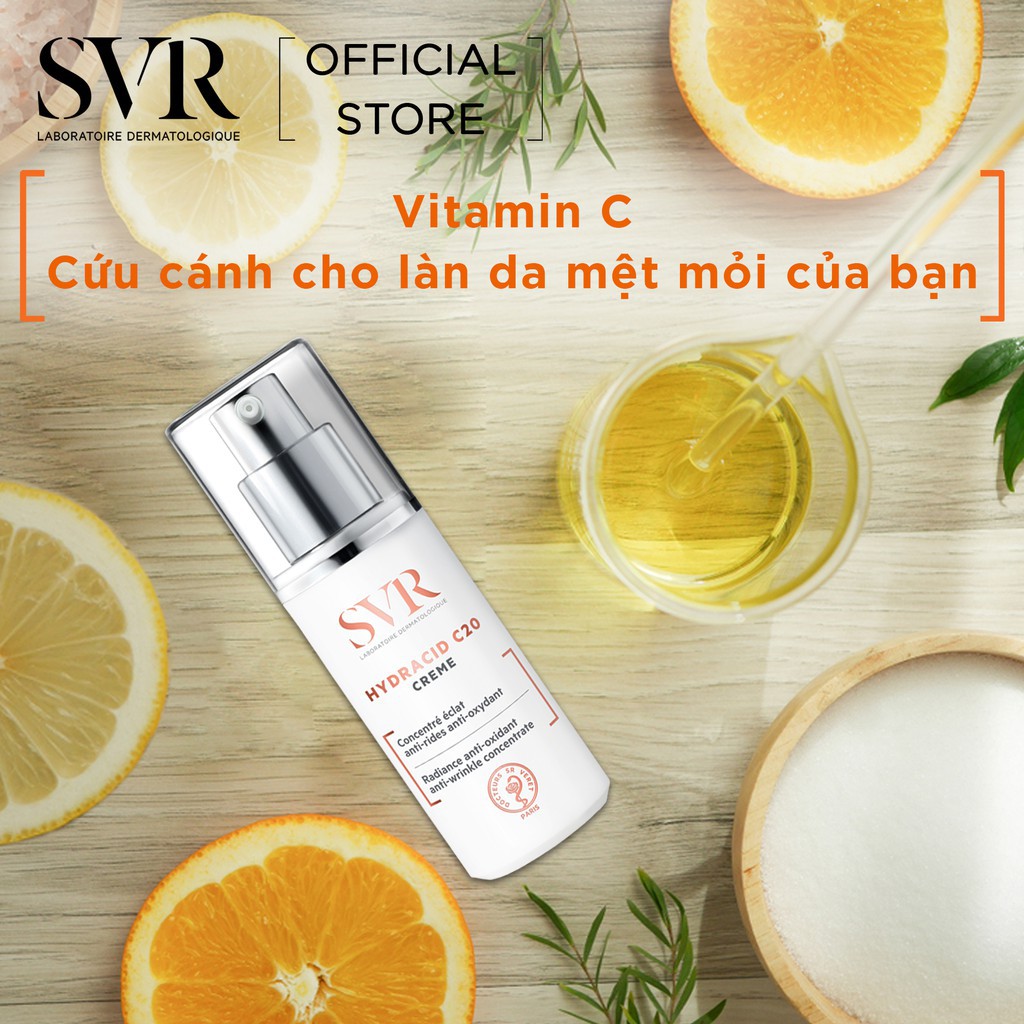 [Tem Chính Hãng] Kem chống nhăn, làm sáng da SVR hydracid C20 creme 30ml