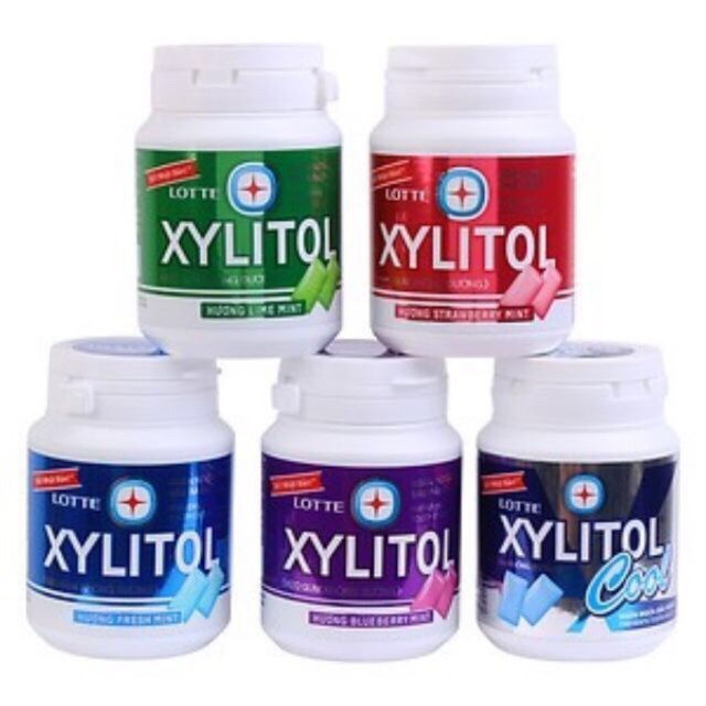 Hũ Kẹo Gum Không Đường Xylitol Đủ Vị 58gr Lotte