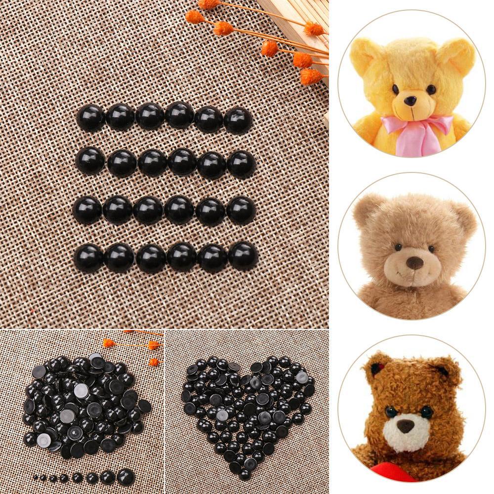 GOGOUP Set 100 Mắt Gấu Nhựa 3-12mm Màu Đen Bảo Vệ An Toàn Cho Bé