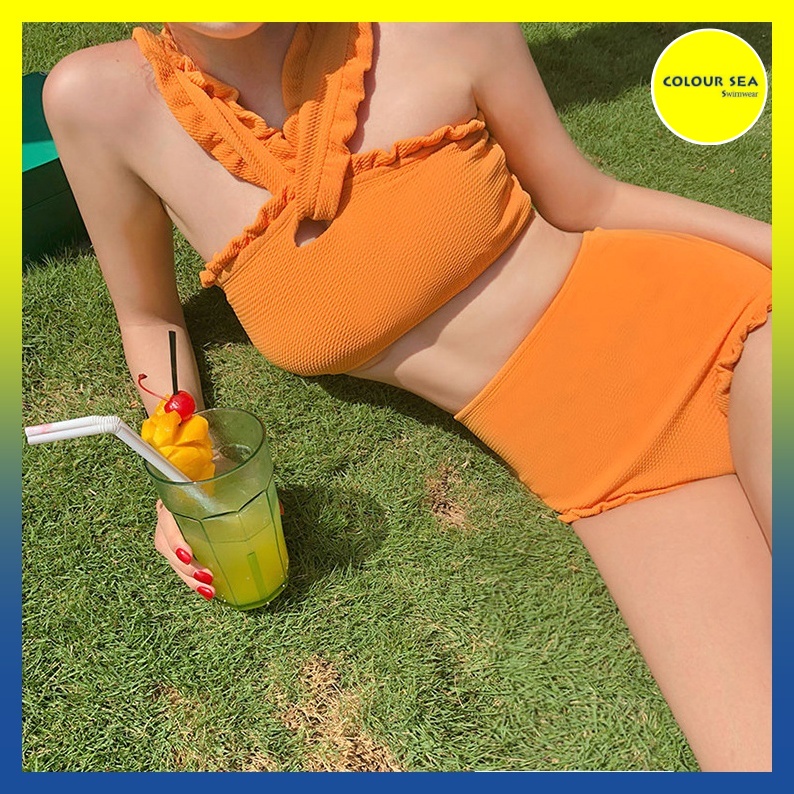 Bikini Vàng Cam 2 mảnh cạp cao (hàng quãng châu) | BigBuy360 - bigbuy360.vn