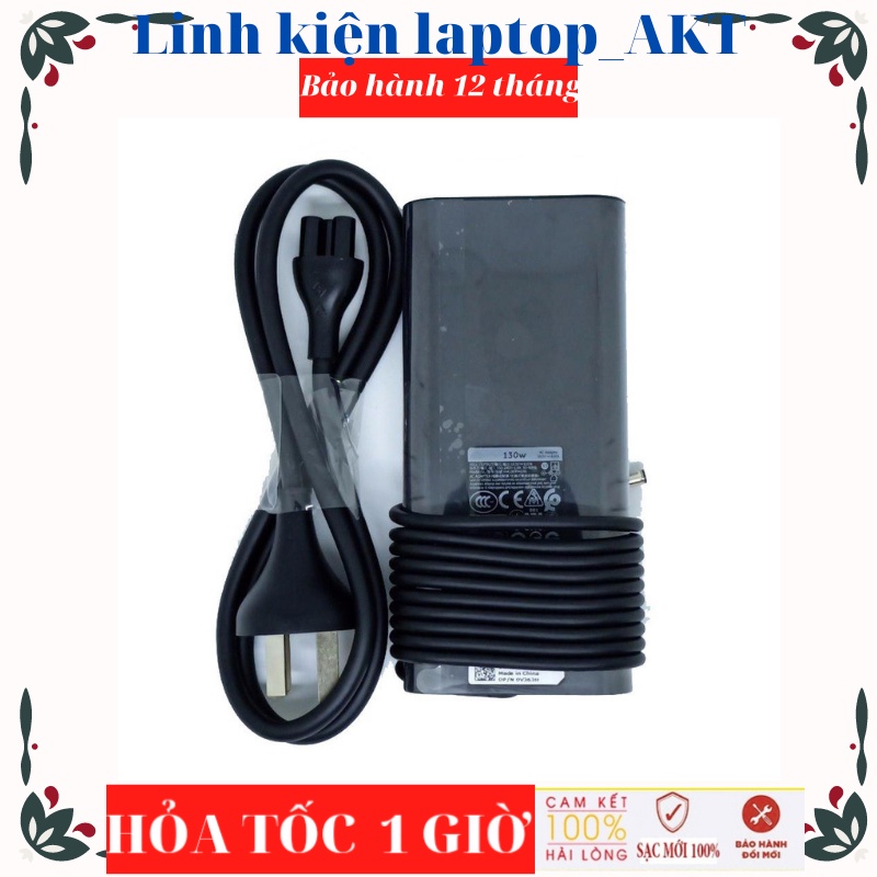 Sạc Laptop Dell 19.5V- 6.67A- 130W-ZIN Ovan chân kim nhỏ Dell Precision 5510 5520 M3800 Dell XPS 9550 15 9550