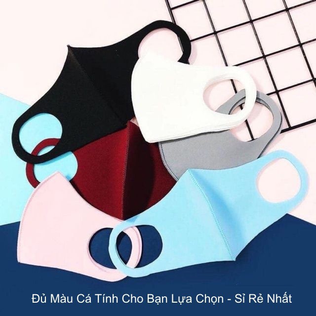 Khẩu trang su vải poly chống bụi, chống nắng - kim home cosmetics