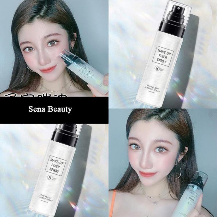 Xịt nhũ khóa trang điểm cố định lớp make up Star Flash Spray 8 Hours Wear Sena Beauty
