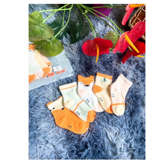 Sét 5 đôi tất thu đông cổ cao BB wish Cho bé từ 1 đến 3 tuổi