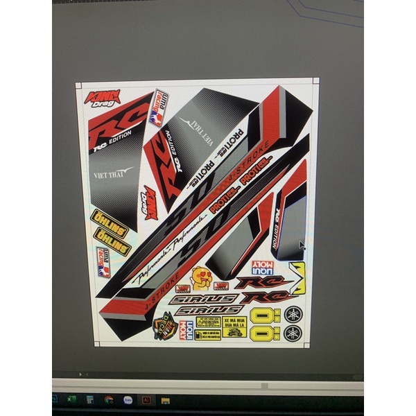 Tem sirius 50 đỏ đen RC