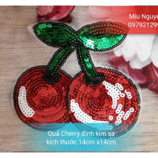 Hình dán quả cherry đính kkm sa