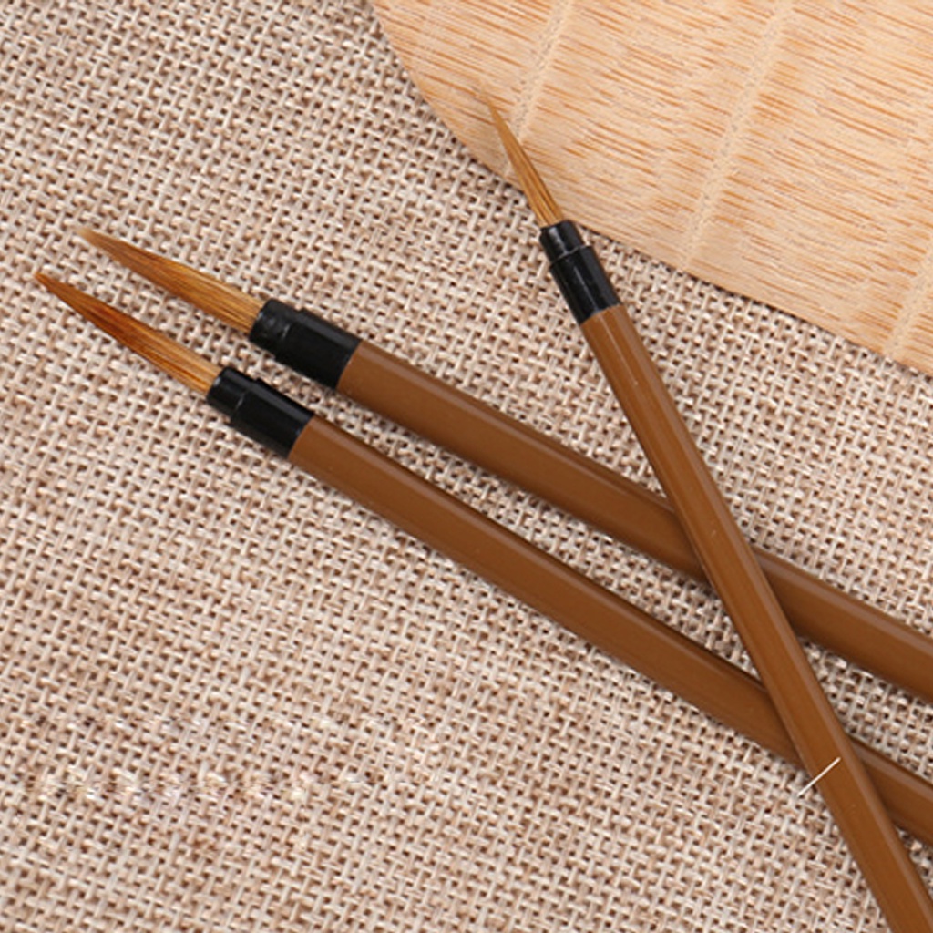 Set 3 Bút Lông SEAMIART Cán Gỗ Thiết Kế Tiện Dụng Watercolor nail polish brush details brush