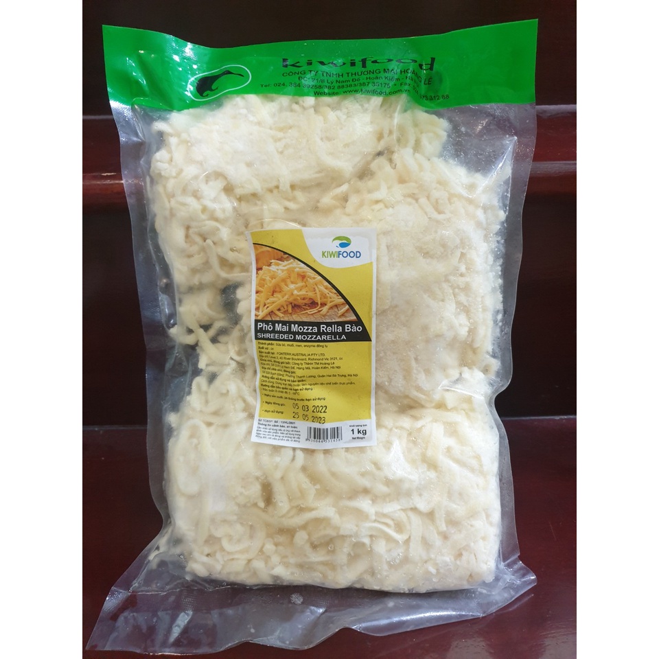 Phô Mai MOZZARELLA kiwi food làm pizza - Phô Mai Bào Sợi Làm Bánh Pizza Chuẩn Ngon Túi 1KG