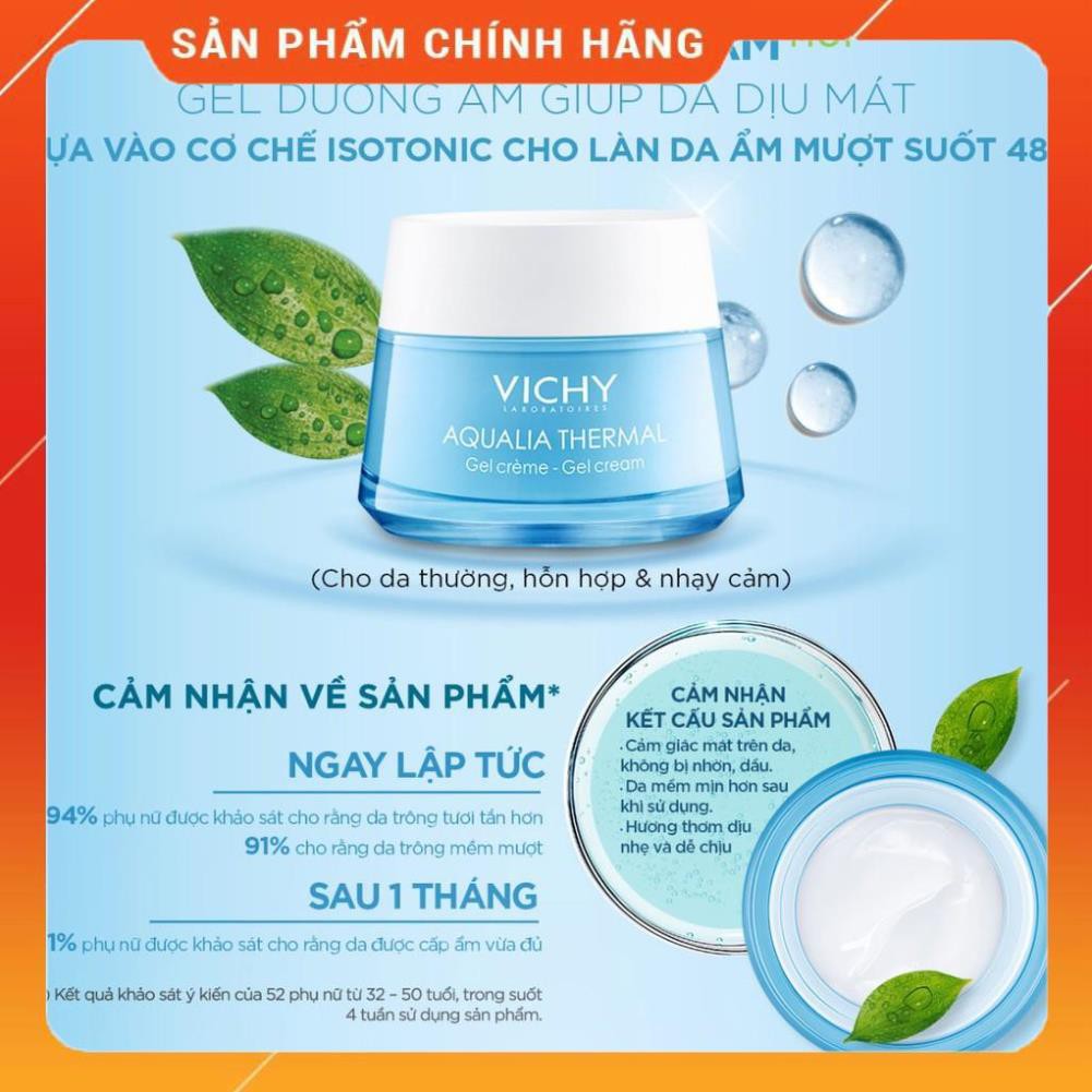 Vichy Gel Dưỡng Ẩm Cung Cấp Nước Cho Da Giúp Căng Mượt Aqualia Thermal Rehydrating Cream Gel 50ml