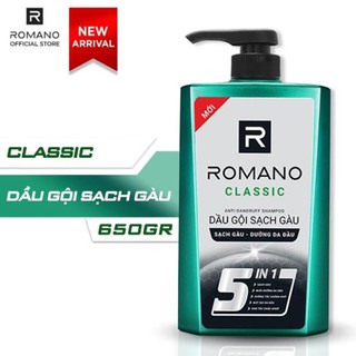 DẦU GỘI SẠCH GÀU DƯỠNG DA ĐẦU ROMANO CLASSIC 5 IN1 650G