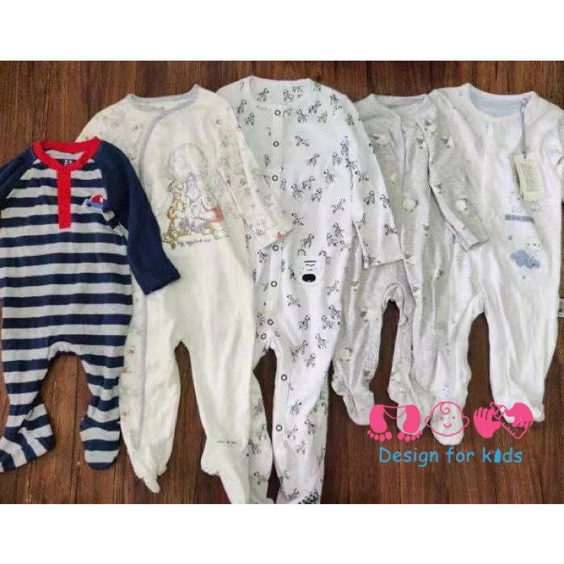 Sleepsuit hãng MOTHERCARE xuất dư, bộ body dài tay liền thân vải cotton ORGANIC cho bé trai và bé gái