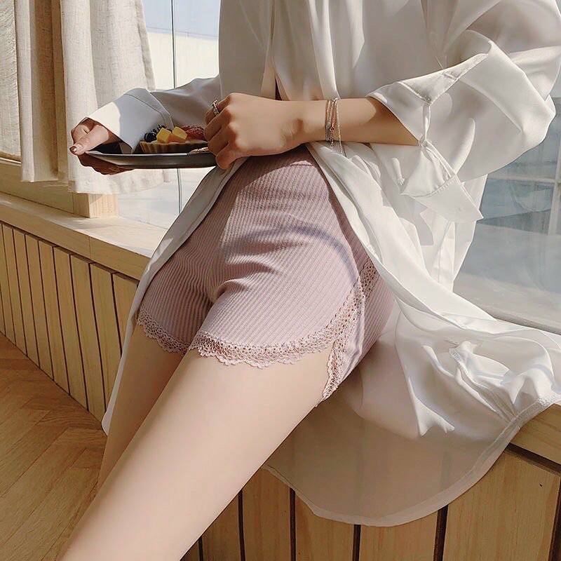 Quần Váy Nữ ❤️FREESHIP❤️ Quần Mặc Váy Đẹp Nữ thiết kế gân tăm phối ren mềm mại mẫu A57