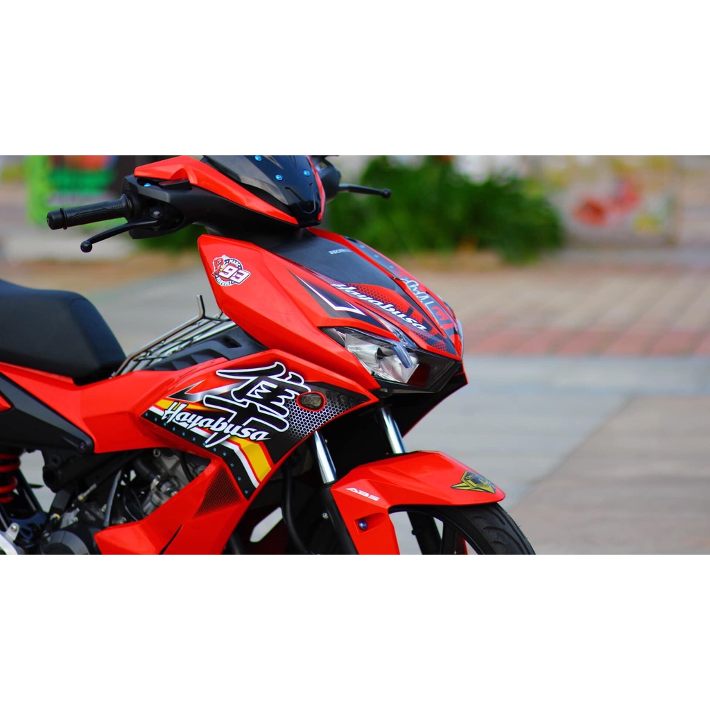 [Siêu Sale] Tem Decal Rời mẫu chữ tàu Hayabusa cho Winner X đỏ - tem 3 lớp cao cấp không bay màu