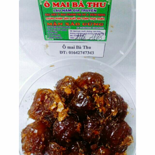 (HỘP 500G) Ô MAI MẬN KHÍA XÀO GỪNG