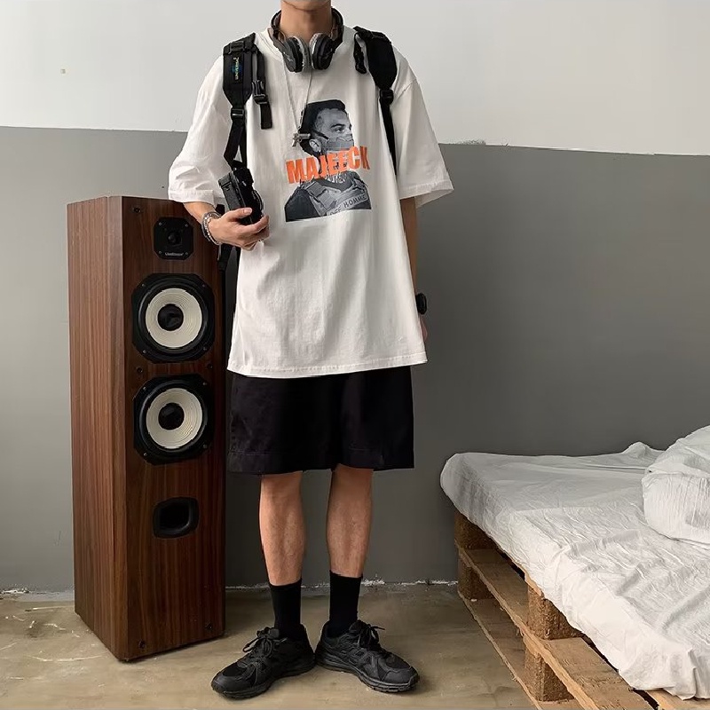 Áo Thun Dáng Rộng In Họa Tiết Hoạt Hình Phong Cách Hàn Quốc Thời Trang Mùa Hè Cho Nam Và Nữ Size M-8XL