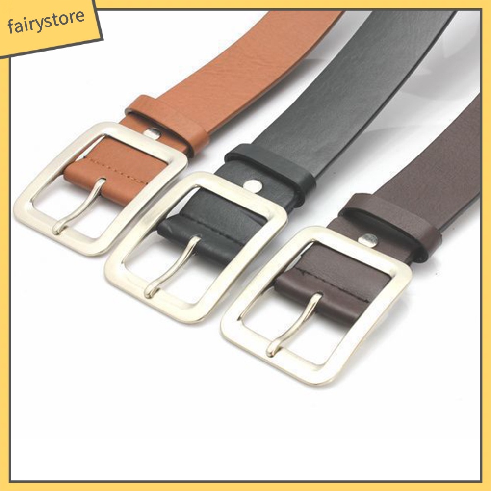 Thắt lưng nam giả da màu trơn thời trang