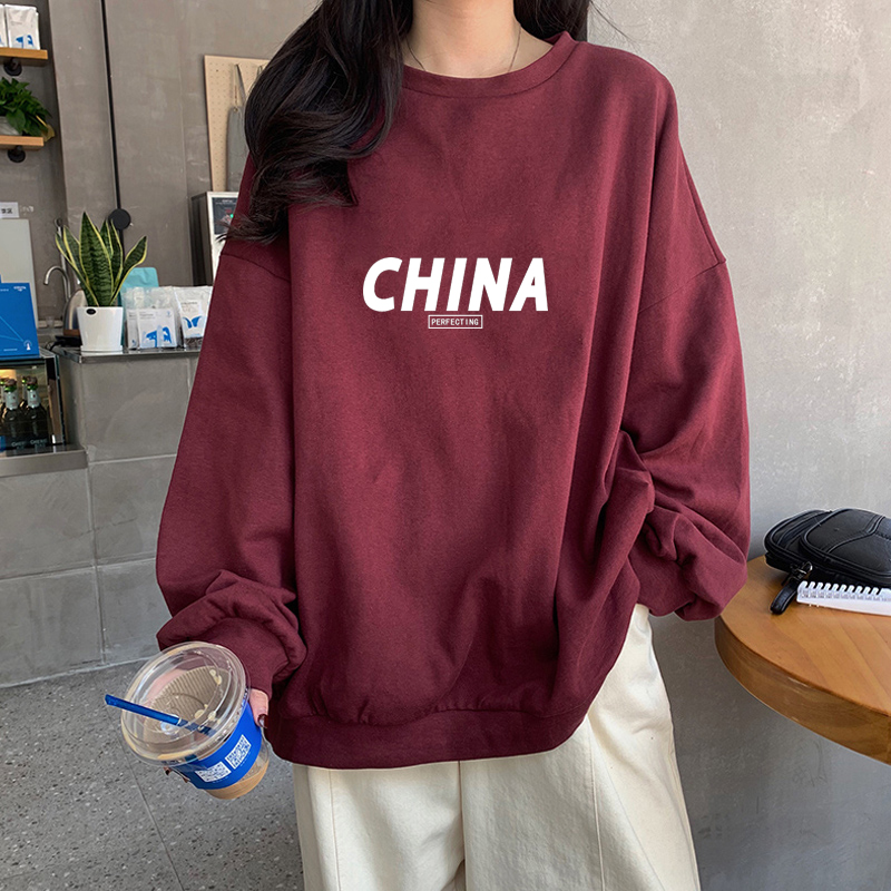 Áo Nỉ Dài Tay Form Rộng Phong Cách Hàn Quốc Dành Cho Nữ 2021 / Size M-4Xl