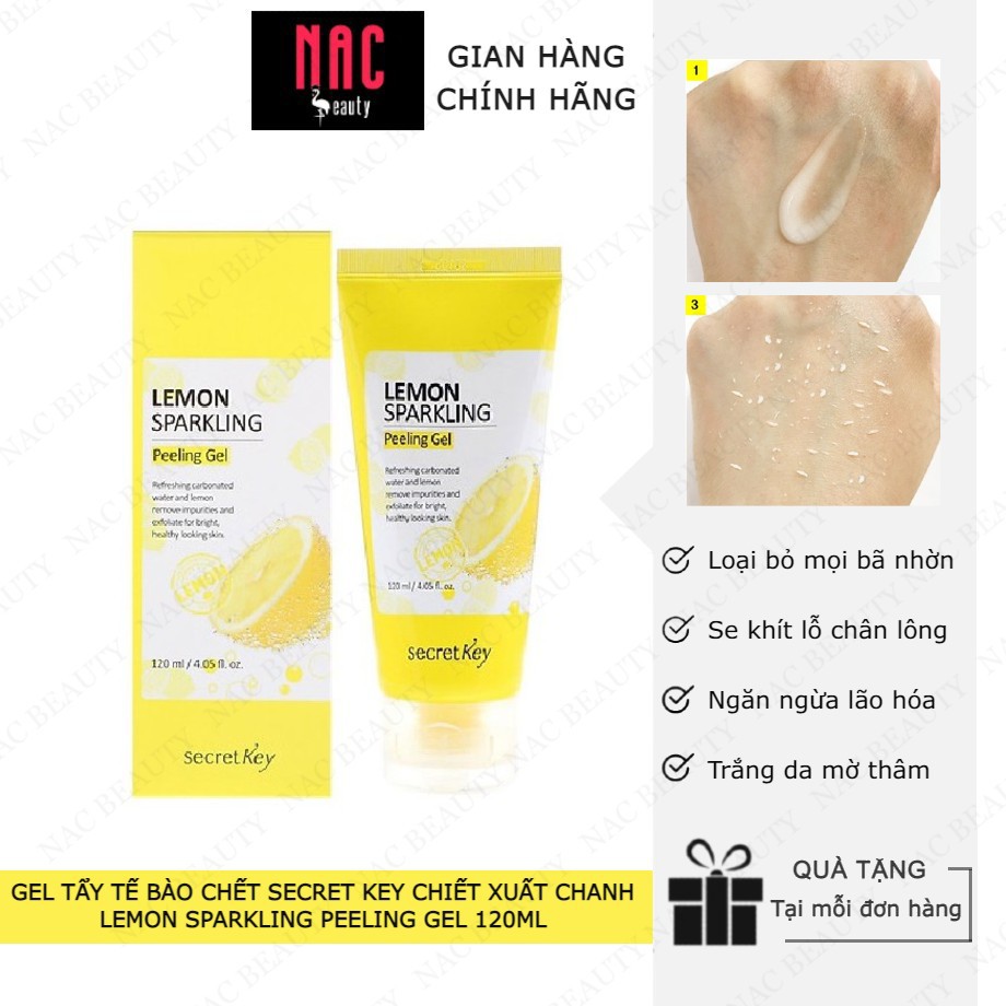 Gel Tẩy Tế Bào Chết Secret Key Chiết Xuất Chanh Làm Sáng Da Secret Key Lemon Sparkling Peeling Gel 120ml