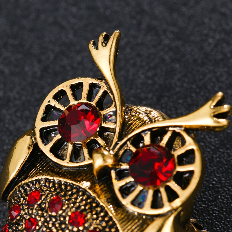 New Rhinestone Owl Brooches for Women Vintage Fashion Animal Brooch Pin Kids Gift Small Jewelry