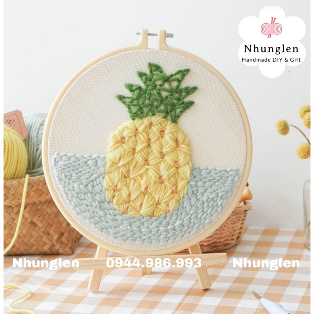 DIY Bộ Thêu Len Xù Chủ Đề Trái Cây Mùa hè - Punch Needle Decor -  Qùa Tặng Handmade Ý Nghĩa