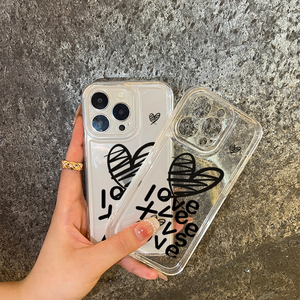 Ốp Điện Thoại TPU Trong Suốt In Chữ i Love You Cho iPhone 13 12 11 Pro Max 13 Mini X XR XS Max SE 2020 2022 6 6S 7 8 Plus