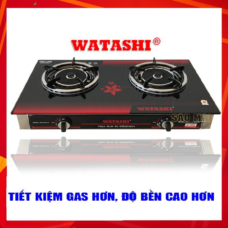 Bếp ga hồng ngoại tiết kiệm ga Watashi WA 941 - 941A điếu lớn, nấu ăn nhanh - TẶNG VAN GAS, DÂY GA CAO CẤP