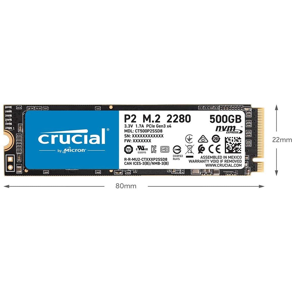 Ổ cứng SSD Crucial P2 250GB NVMe 3D-NAND M.2 PCIe Gen3 x4 CT250P2SSD8