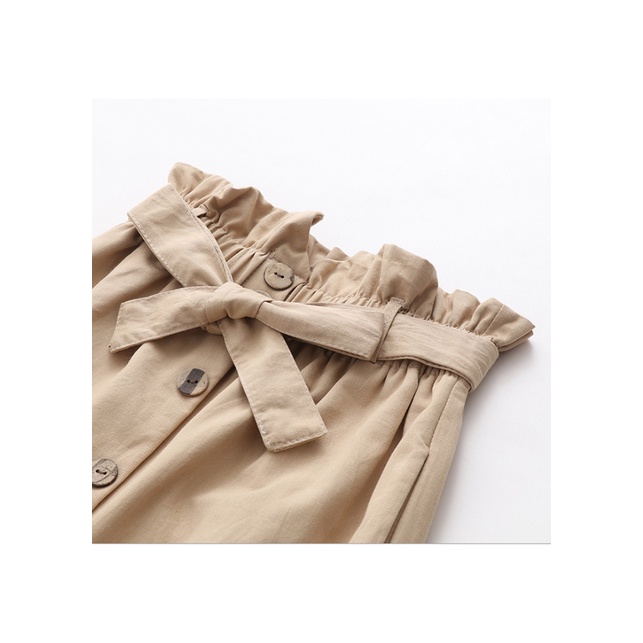 Chân váy vải cotton dáng dài thắt nơ VAY03 Song An Eco