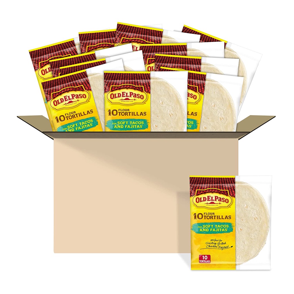 TÚI 10 BÁNH TACO & FAJITAS MỀM Old El Paso Flour Tortillas, Soft Tacos and Fajitas, 232g