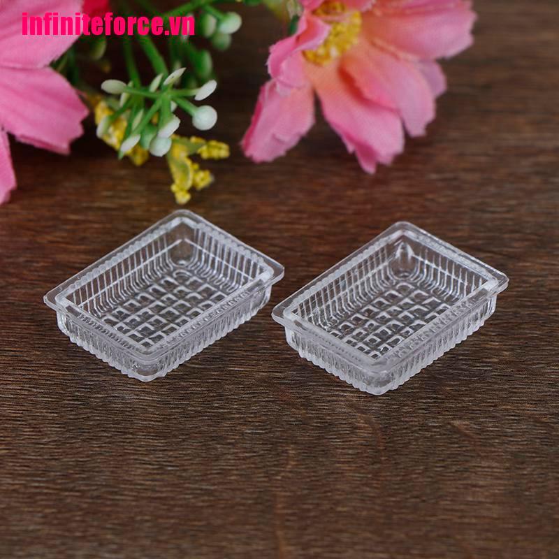 Bộ 2 khay đựng thức ăn trang trí búp bê tỉ lệ 1:12