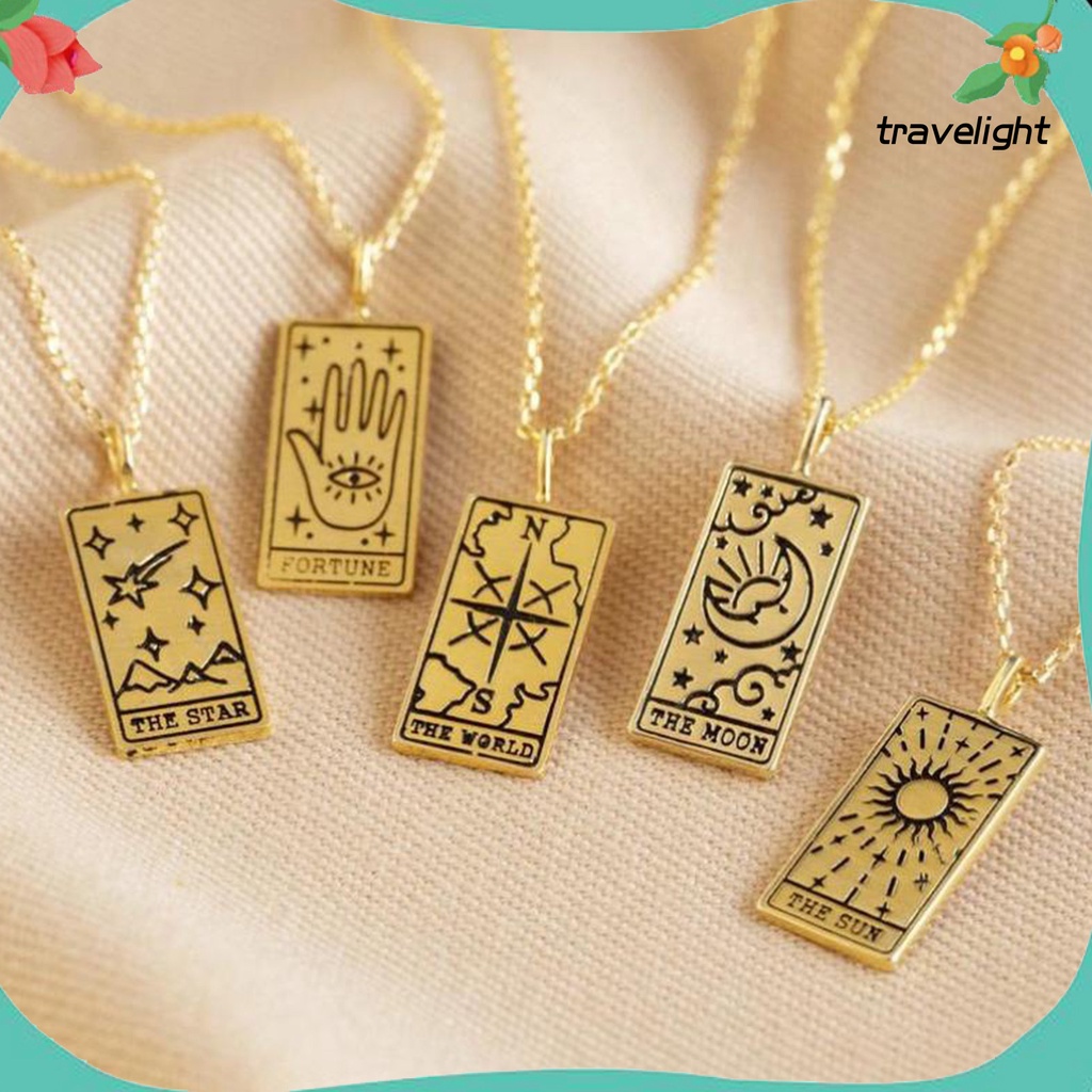 Vòng cổ Hợp Kim Mặt Hình Bài Tarot Độc Đáo Cho Nam Và Nữ
