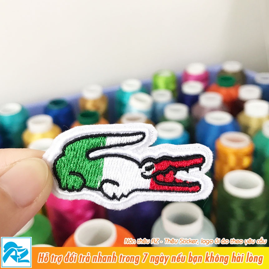 Mua Sticker vải thêu hình logo cá sấu Lacoste - Patch ủi quần áo balo ...