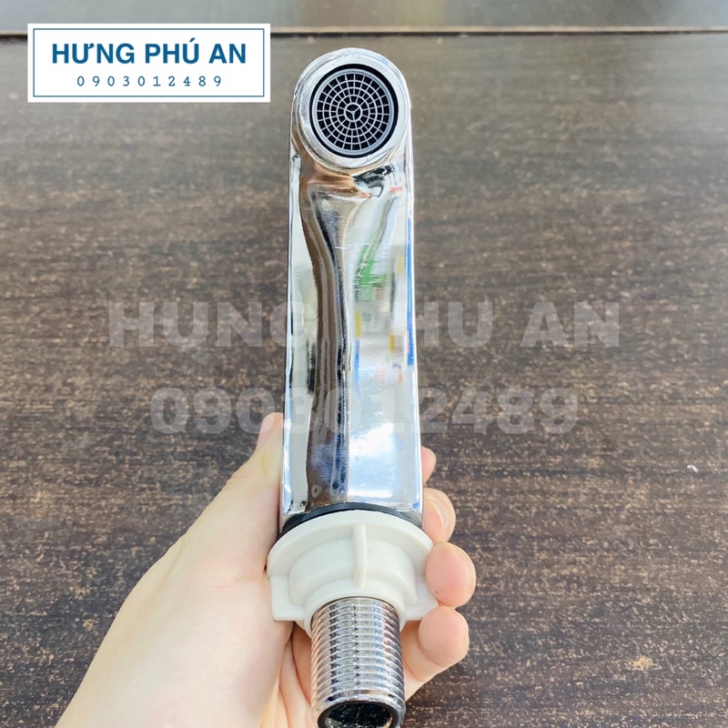 Vòi lavabo lạnh inox tay vát mạ Crom sáng bóng kèm dây cấp nước - Hình và video thật shop tự chụp