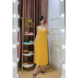 Đầm đi biển 2 dây dập ly