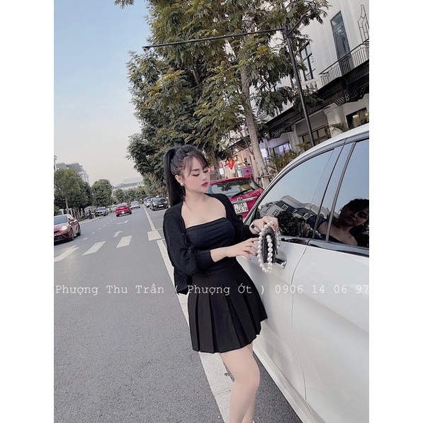 áo len cadigan dáng ngắn tay dơi màu be ghi đen cho nữ