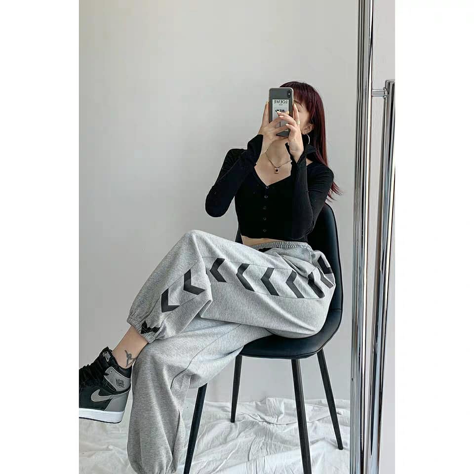 Quần jogger nữ from rộng thể thao chất vải xneo co giãn kiểu dáng thoải mái phong cách hàn quốc quần thể thao nữ ulzzang | BigBuy360 - bigbuy360.vn
