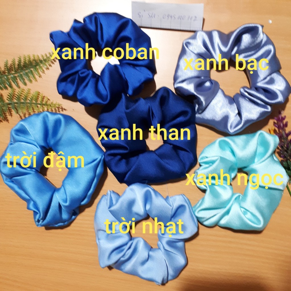 Giá sỉ cột tóc vải Scrunchies phi bóng cao cấp y ảnh có video