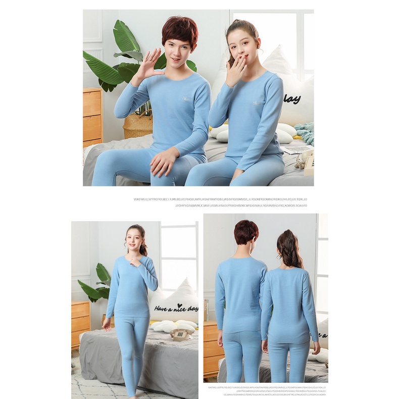 Bộ Đồ Lót Dài Tay Hai Mặt Không Đường May Giữ Nhiệt 100-180CM Thời Trang Mùa Thu Cho Học Sinh