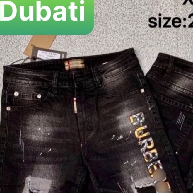 QUẦN SHORT SỌT LỬNG NGỐ CHẤT BÒ JEAN NAM ĐEN THÊU CO GIÃN BD-3074 CAO CẤP -DUBATI FASHION